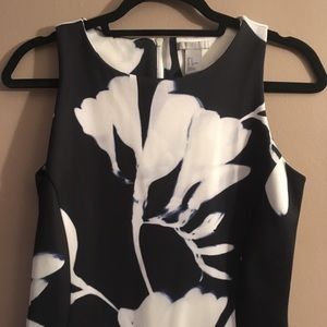 H & M Navy Blue Floral Body-con Dress